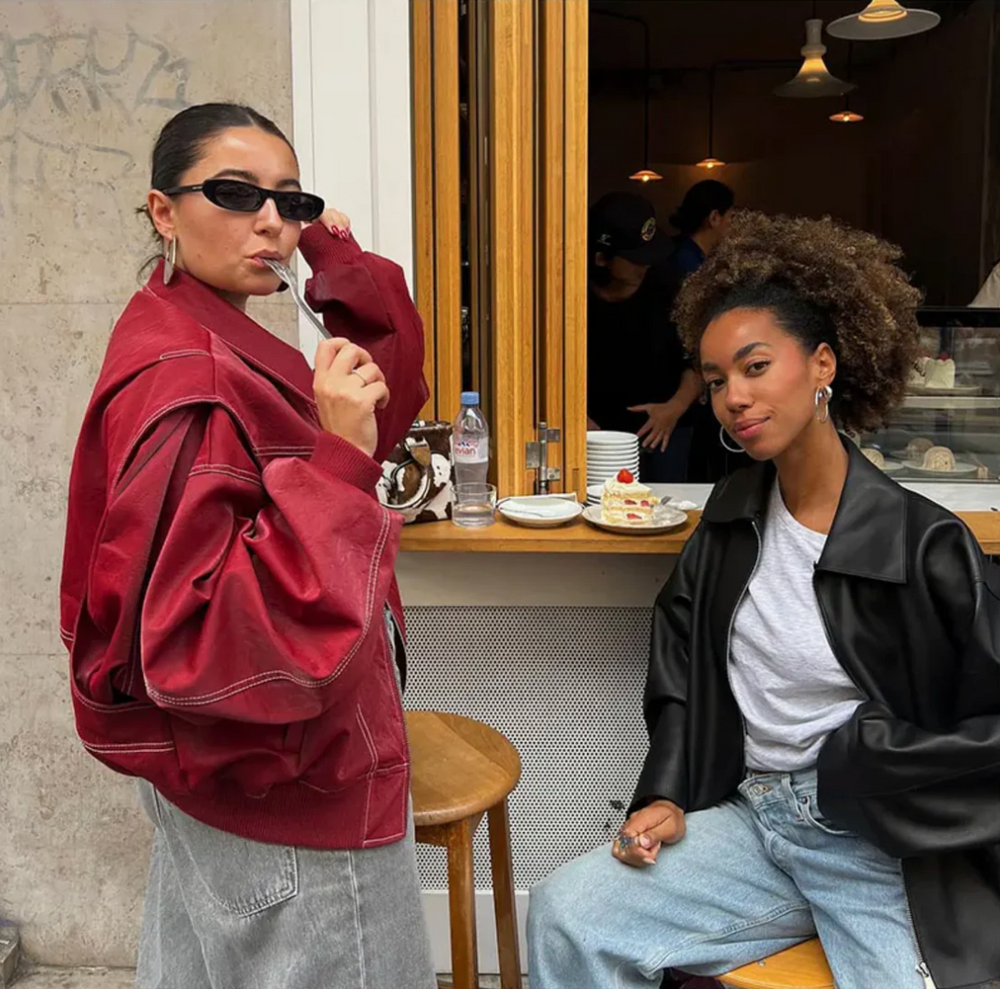 Rote Oversize jacke