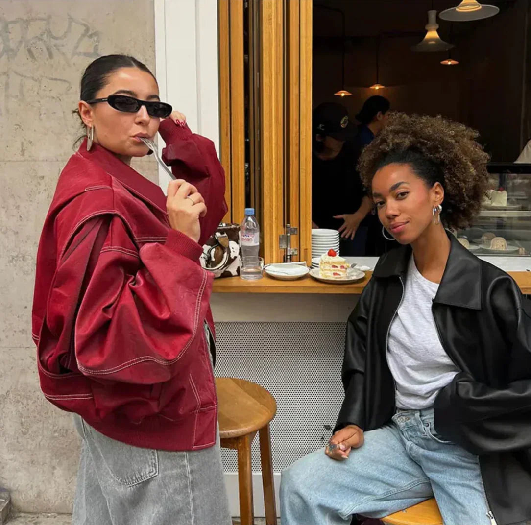 R&B | Übergröße Jacke mit Reißverschluss und Eleganter Optik