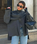 R&B | Jacke mit Schal Bequem und Warm Perfekt für Den Winter