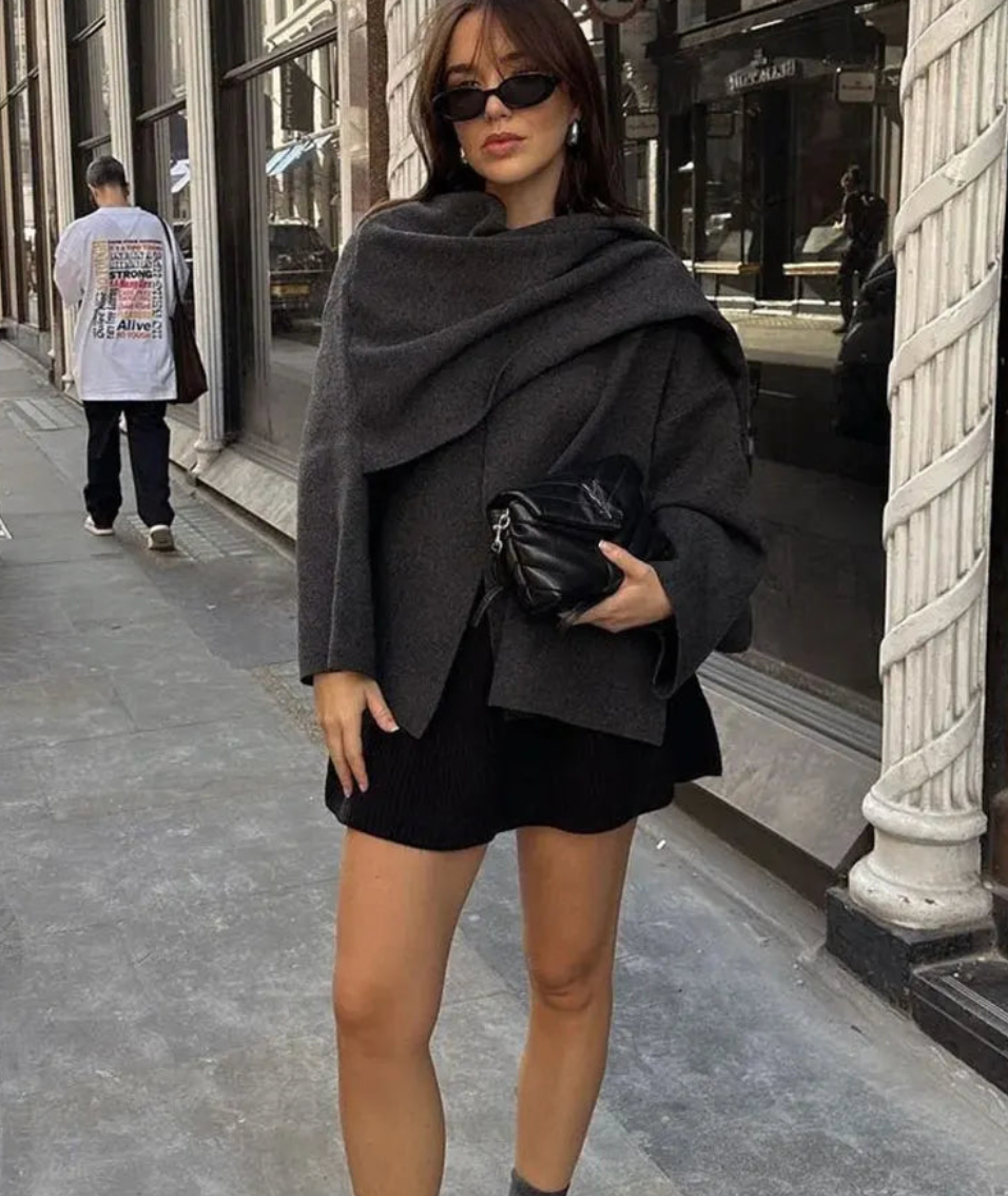 R&B | Jacke mit Schal Bequem und Warm Perfekt für Den Winter