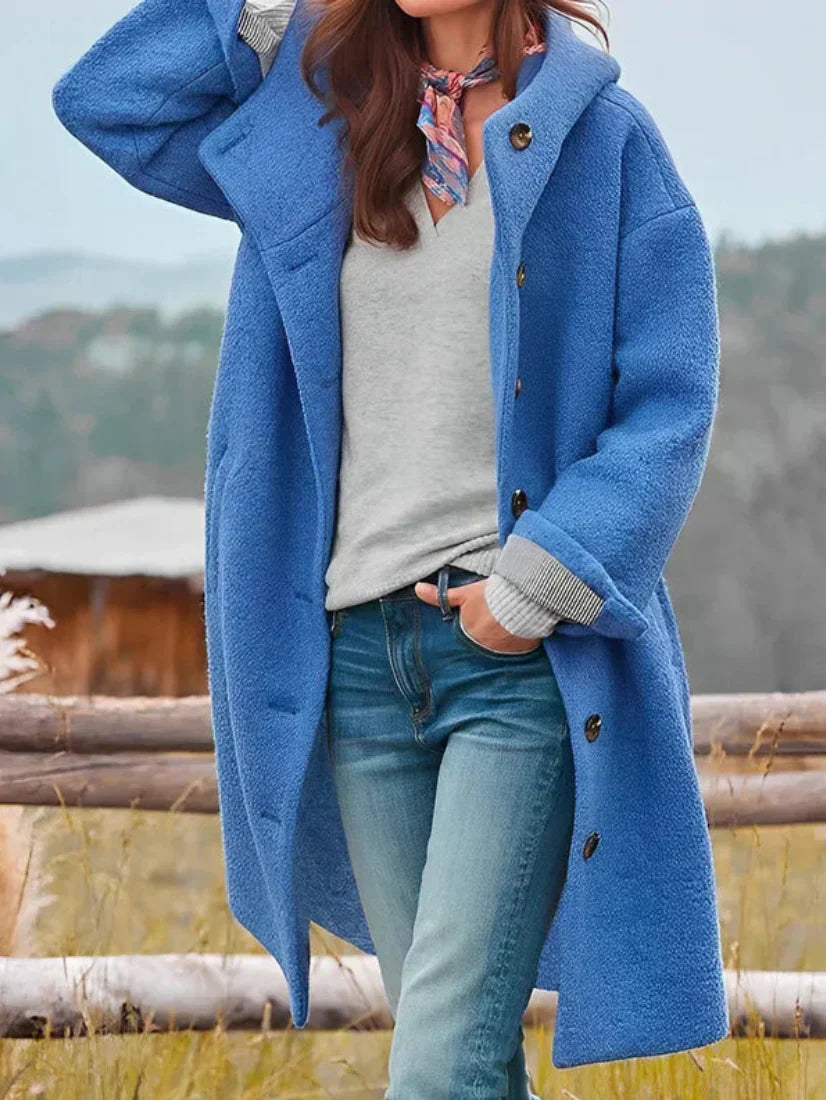 R&B | Übergrobe Bouclé-Jacke mit Knopfverschluss