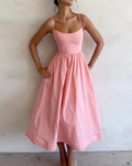 Midi-Kleid mit Spaghettiträgern | Marie
