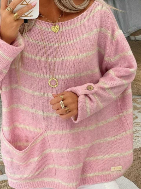 R&B | Strick Oversize Pullover Wollmischung Lässig, Farblich