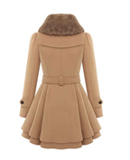 R&B | Wollmischjacke - stilvolle doppelte Breasted Jacke mit Gürtel