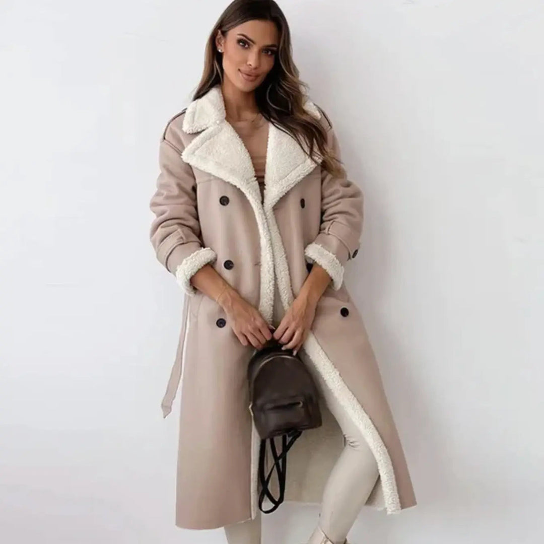 R&B | Lange Klassische Jacke mit Fleece Fütterung und Teddykragen