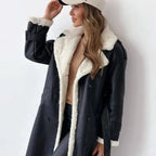 R&B | Lange Klassische Jacke mit Fleece Fütterung und Teddykragen