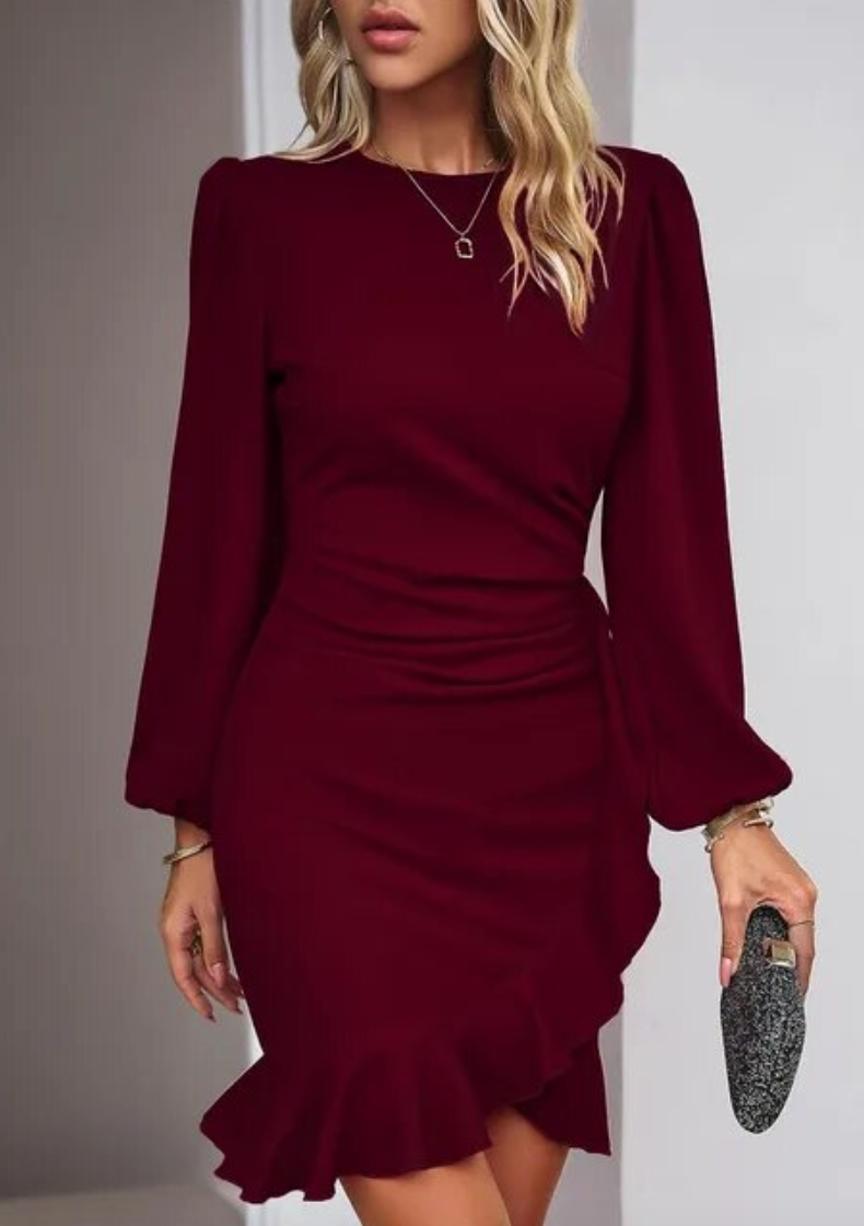 R&B | Bodycon-Kleid mit Rüschensaum