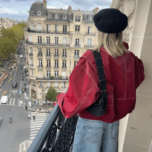 R&B | Lederjacke Lässig und Cool Schwarz Ideal für Frühling, Herbst und Winter