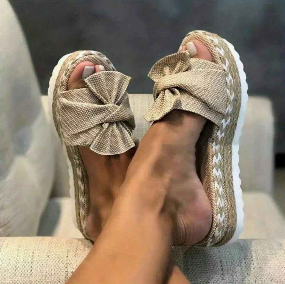 Gelbe EspadrilleSandalen Mit Schleife R&B