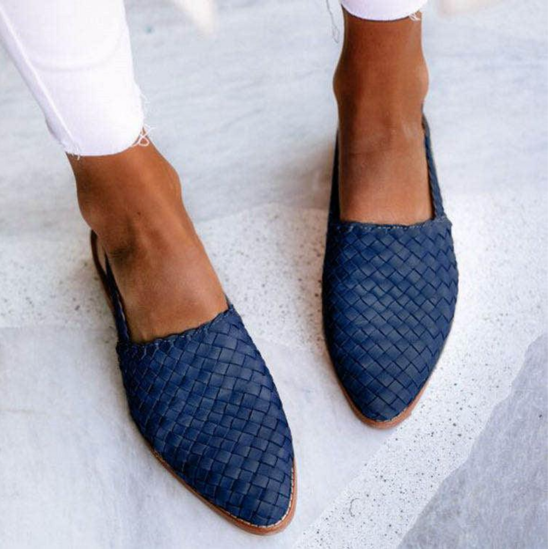 Braune Geflochtene Slipper R&B