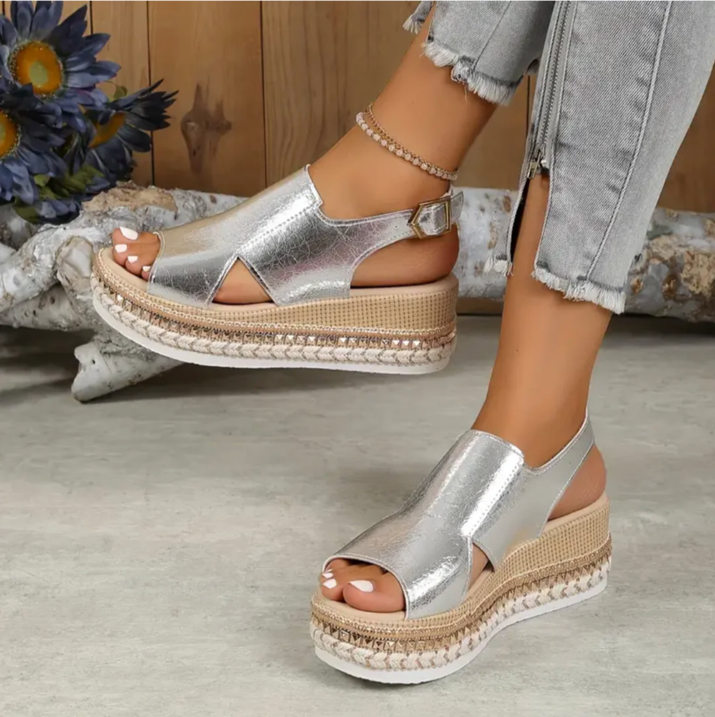 Silber Orthopädische Sandalen