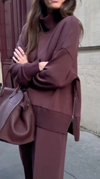 R&B | Bequemes Damen Satz mit Strukturiertem Sweatshirt und Hose