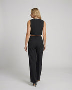 Schicke High-Waist Stoffhose mit weitem Bein für Damen