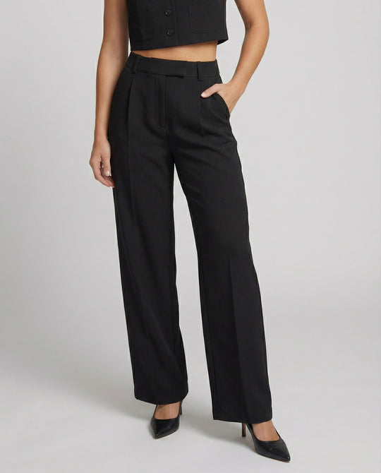 Schicke High-Waist Stoffhose mit weitem Bein für Damen