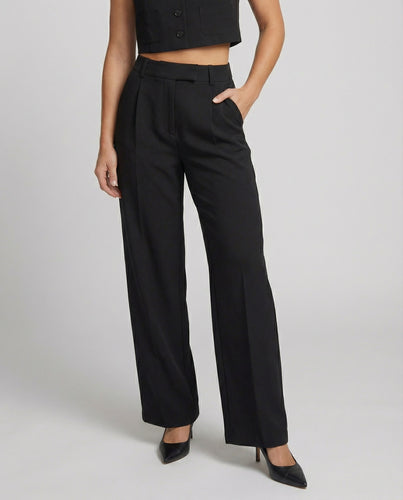 Schicke High-Waist Stoffhose mit weitem Bein für Damen