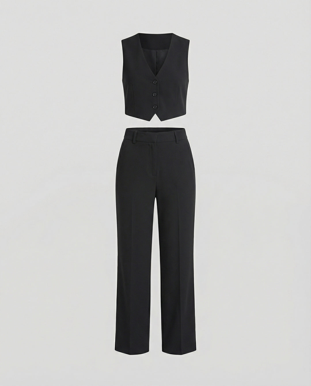 Schicke High-Waist Stoffhose mit weitem Bein für Damen