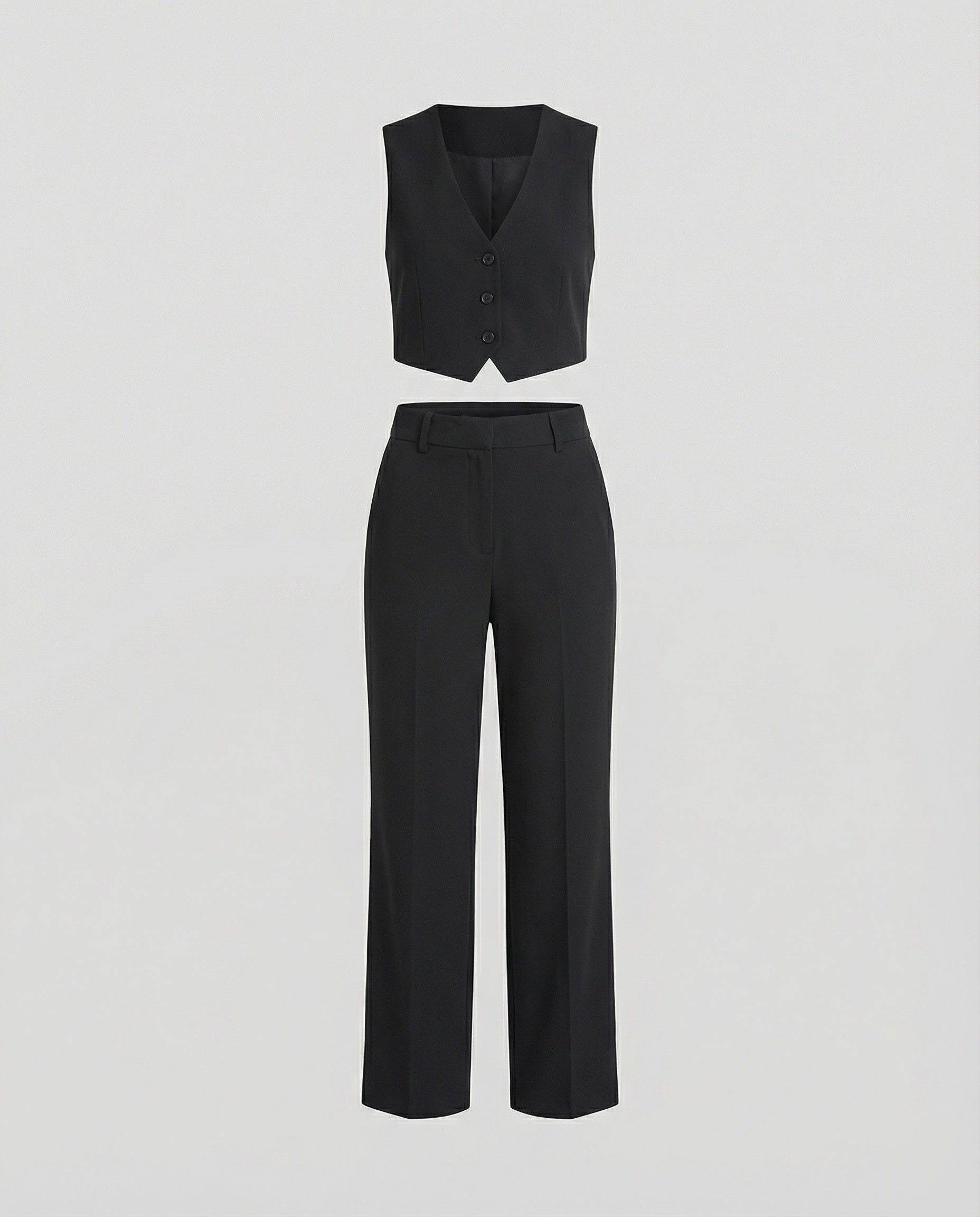 Schicke High-Waist Stoffhose mit weitem Bein für Damen
