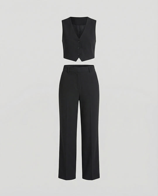 Schicke High-Waist Stoffhose mit weitem Bein für Damen