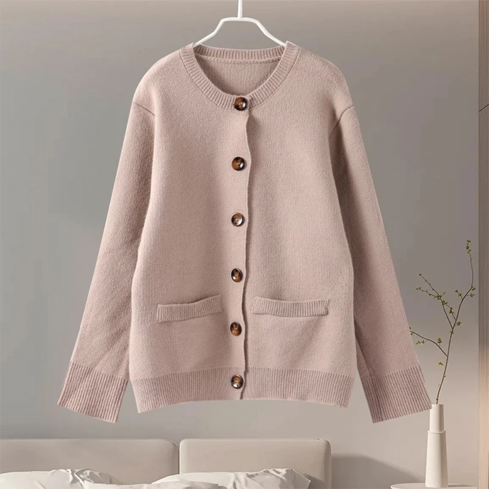 R&B | Strickjacke Damen mit Rundhalsausschnitt