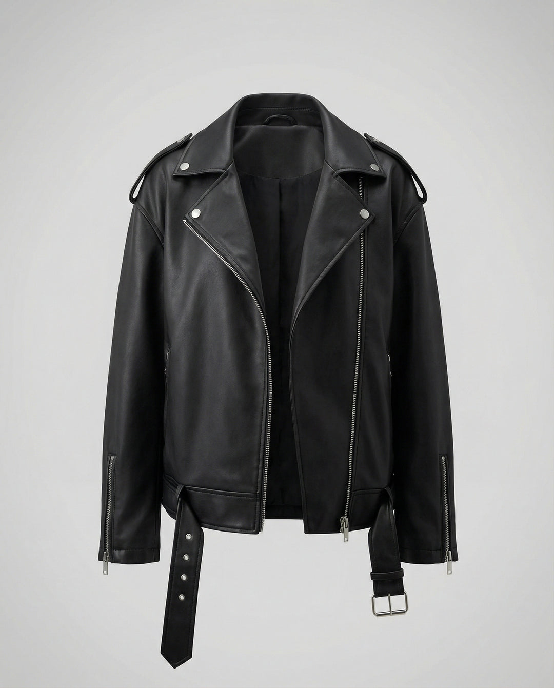 Schwarze Damen Lederjacke mit Daunenfutter Kurze Frühlingsjacke High-End Design