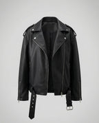 Schwarze Damen Lederjacke mit Daunenfutter Kurze Frühlingsjacke High-End Design