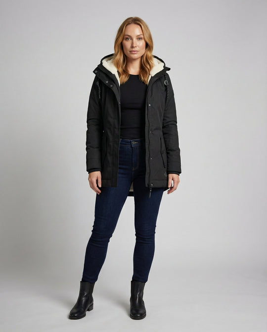 Lange Gefütterte Winterjacke Damen | R&B