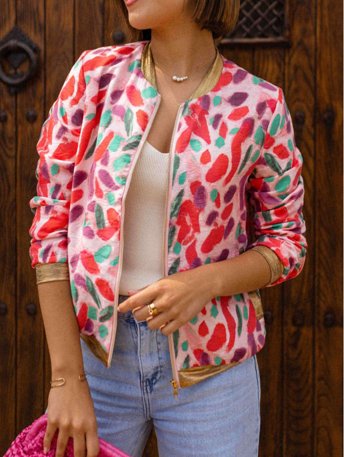 Damen Bomberjacke mit Blumenmuster | R&B