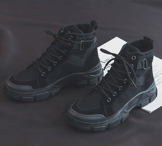 R&B | Motorradstiefel Hoher Schaft Verstellbarer Riemen Robuste Gummisohle