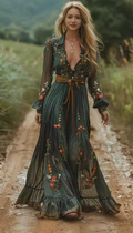 Boho Maxikleid mit V-Ausschnitt | R&B