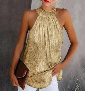 R&B | Elegantes Neckholderkleid In Gold
