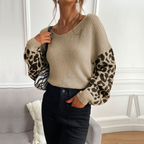 R&B | Leopardenmuster Pullover Waffelstrick Textur Statement Stil