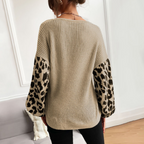 R&B | Leopardenmuster Pullover Waffelstrick Textur Statement Stil