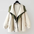 R&B | Zweifarbige Jacke mit Weiter Kragen Leicht und Modern