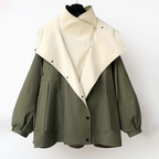 R&B | Zweifarbige Jacke mit Weiter Kragen Leicht und Modern