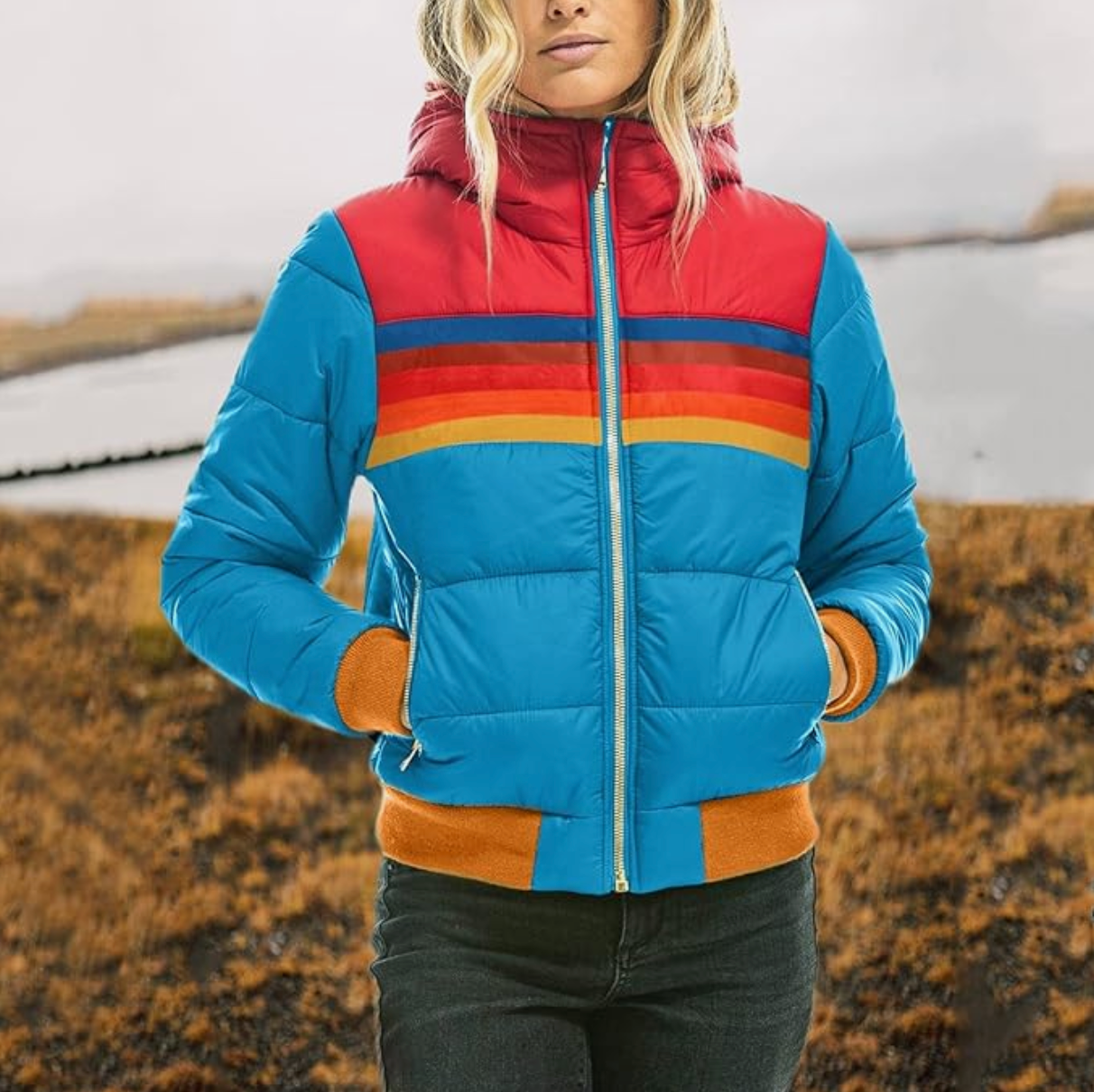 R&B | Regenbogen Retro isolierte Jacke