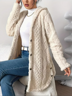 R&B | Übergröße Damen Teddy Weste mit Kapuze