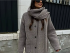 R&B | Bequeme Damen-Cardigan mit Eingebautem Schal
