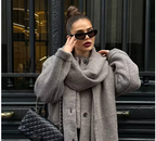 R&B | Bequeme Damen-Cardigan mit Eingebautem Schal