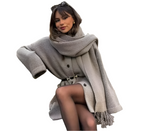 R&B | Bequeme Damen-Cardigan mit Eingebautem Schal