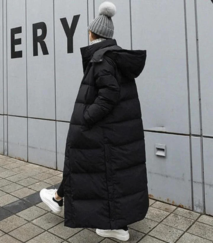 R&B | Lange Daunenjacke mit Kapuze für Damen