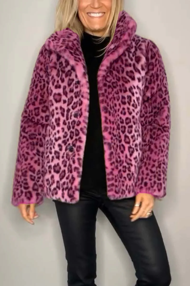 R&B | Klassieke Dames Winterjas Met Luipaardprint