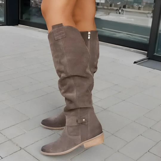 R&B | Luxus-Damenstiefel aus Wildleder mit rutschfester Sohle