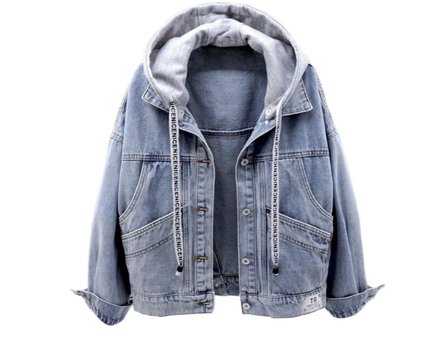 R&B | Lässige Jeansjacke für Frauen mit Kapuze