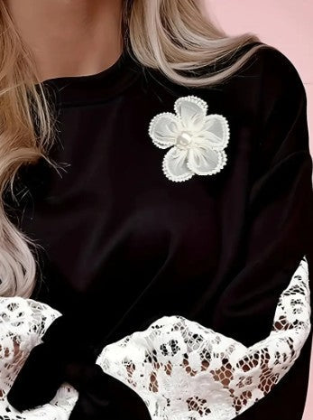 R&B | Stylische Spitzenbluse mit floralen Design