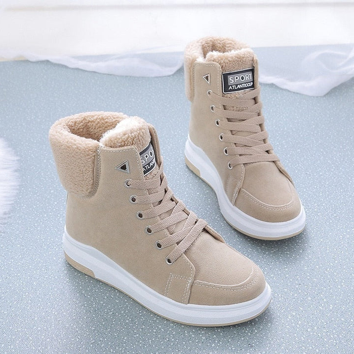 R&B | Fell gefüttert Schnürstiefel Winterstiefel Stiefeletten