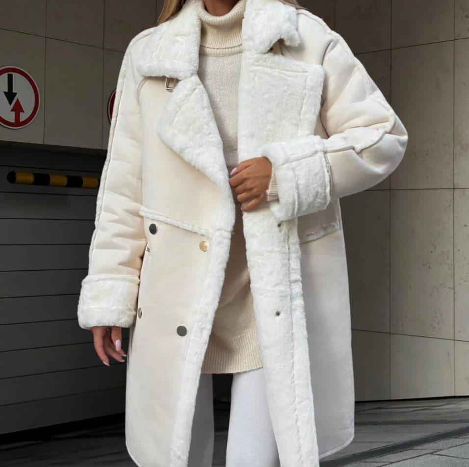 R&B | Elegante Lange Plüschjacke für Damen