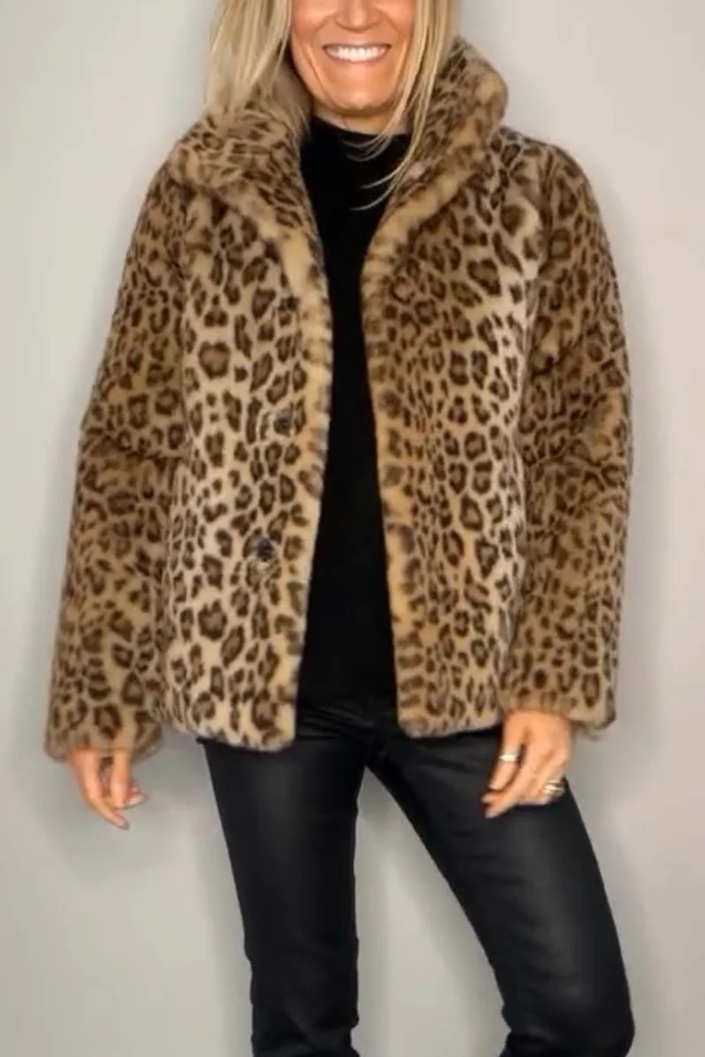 R&B | Klassieke Dames Winterjas Met Luipaardprint