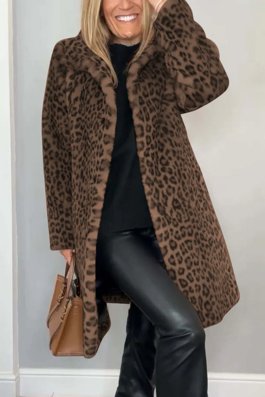 R&B | Klassieke Dames Winterjas Met Luipaardprint