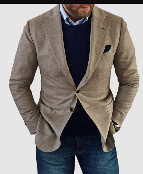 R&B | herren-strickjacke mit lässigen knöpfen, taschen und reverskragen, einfarbig, langärmelig