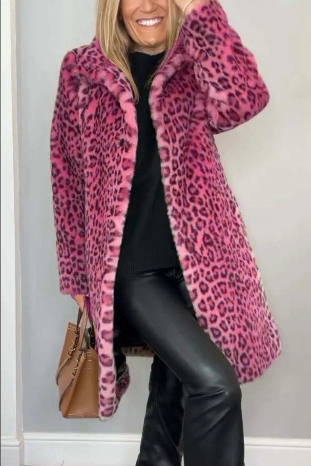 R&B | Klassieke Dames Winterjas Met Luipaardprint